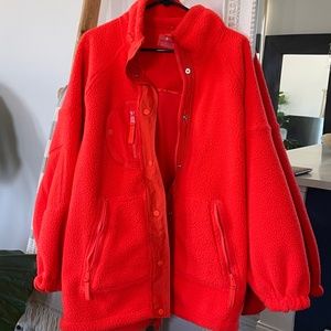 FP Movement by Free People Hit The Trails Fleece Jacket Size S Fluorescent NWOT